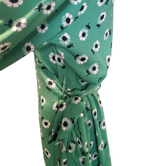Halogen Size 1X Green Floral True Wrap Midi Dress Spring St. Patrick's - Picture 5 of 11